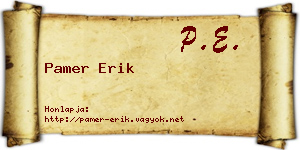 Pamer Erik névjegykártya